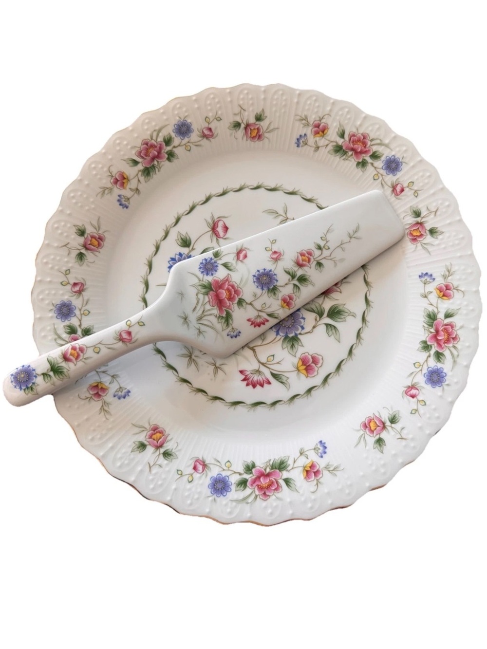 Andrea by Sadek ‘Spring Night’ Fine China Cake Serving Plate & Server Japan NWOB
